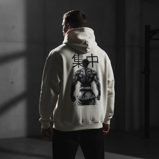 Focus Hoodie Cream Hinten