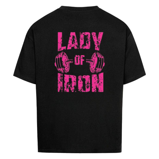 Saiyan Genetics Lady Iron Oversized Shirt in white with bold logo, made of 100% cotton for women