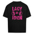 Saiyan Genetics Lady Iron Oversized Shirt in white with bold logo, made of 100% cotton for women