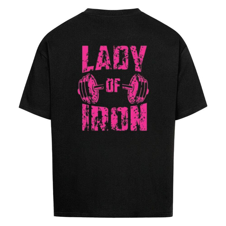 Saiyan Genetics Lady Iron Oversized Shirt in white with bold logo, made of 100% cotton for women