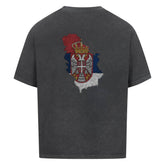 Oversized Saiyan Genetics Serbia shirt with bold graphic design and cotton blend fabric