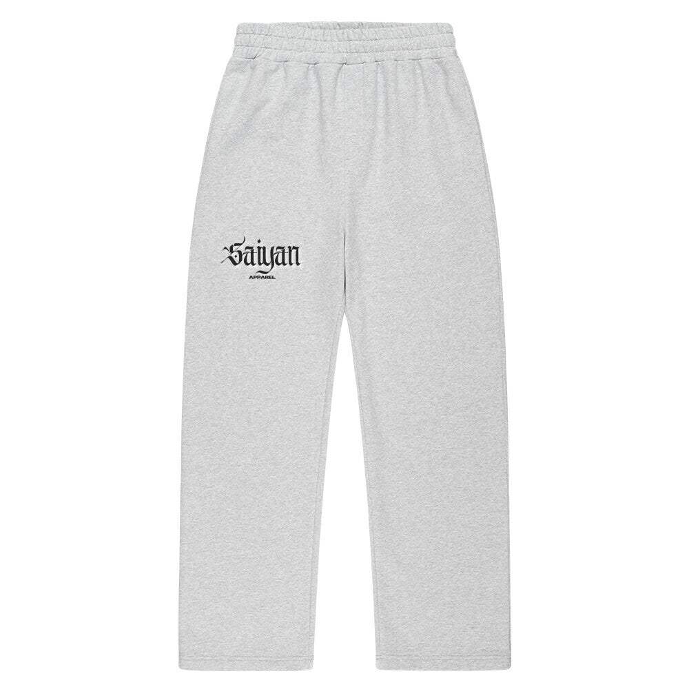Saiyan Apparel Oversized Sweatpants in gray with pockets, styled for comfort and casual wear