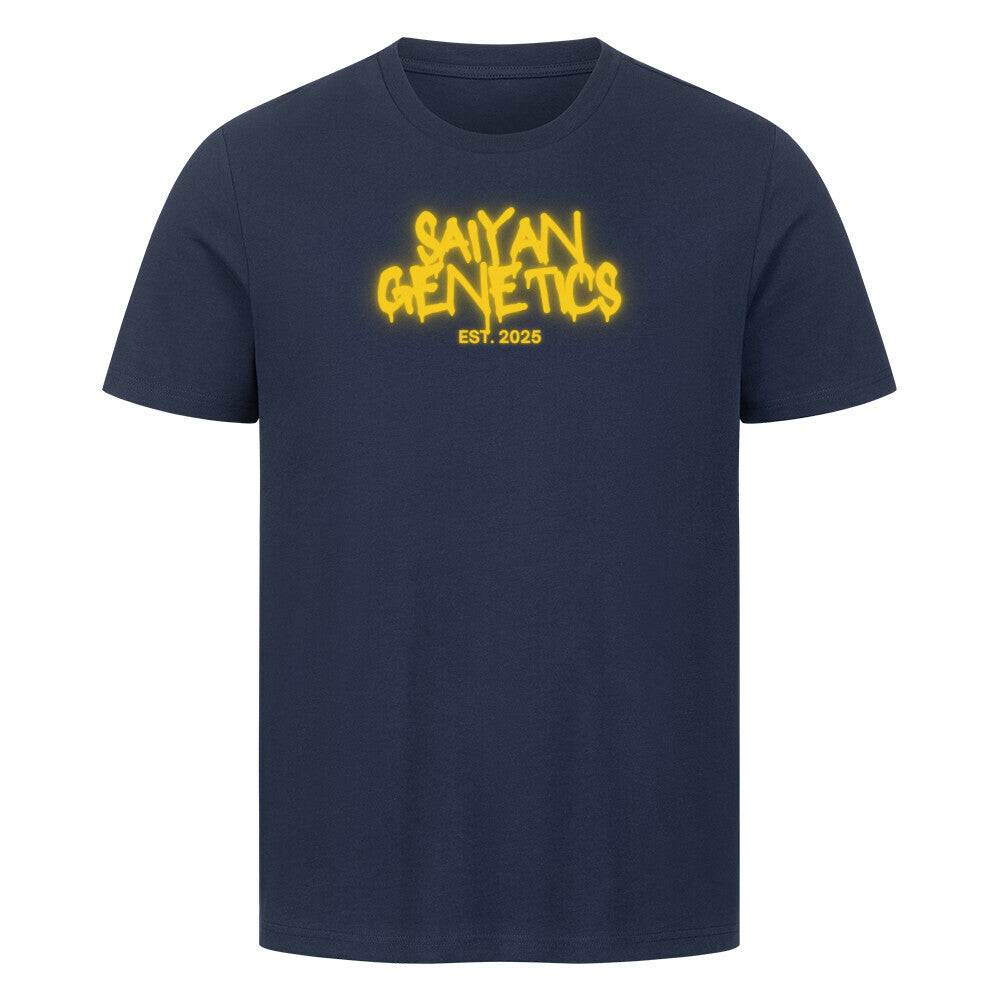 Black Saiyan Genetics Premium T-Shirt with anime-inspired design for fitness fans