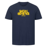 Black Saiyan Genetics Premium T-Shirt with anime-inspired design for fitness fans