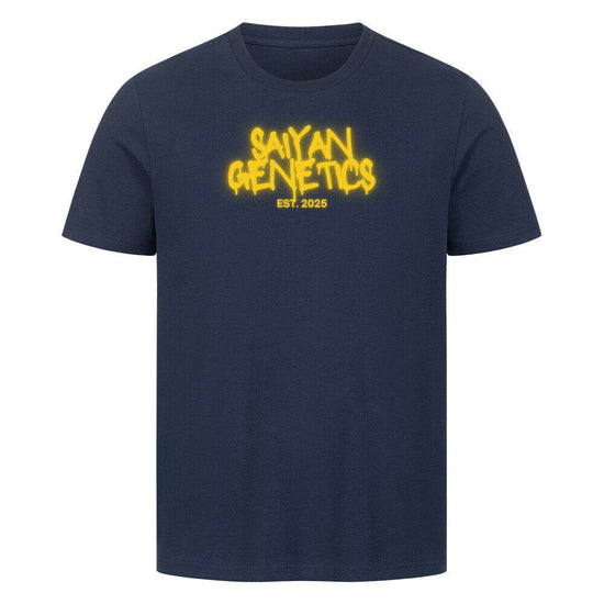 Black Saiyan Genetics Premium T-Shirt with anime-inspired design for fitness fans