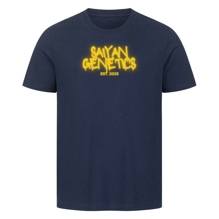 Black Saiyan Genetics Premium T-Shirt with anime-inspired design for fitness fans