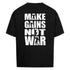 Black oversized Saiyan Apparel Gains not War shirt with bold graphic print