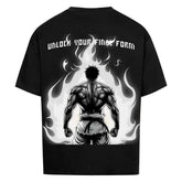 Oversized Saiyan Apparel Final Form shirt with unique anime print on breathable cotton fabric