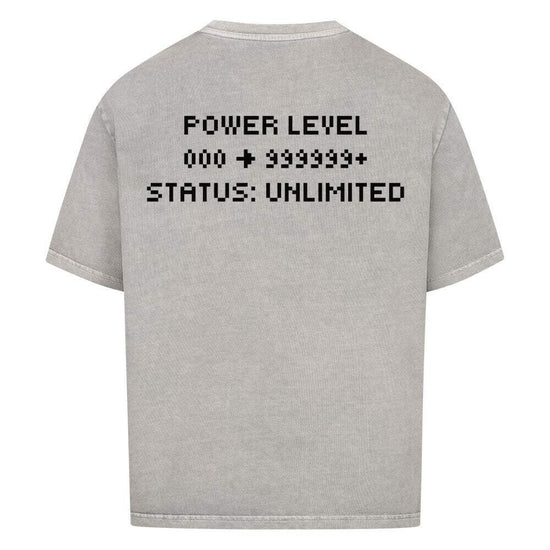 Oversized Saiyan Apparel Power Level shirt with bold graphic and comfortable cotton fabric