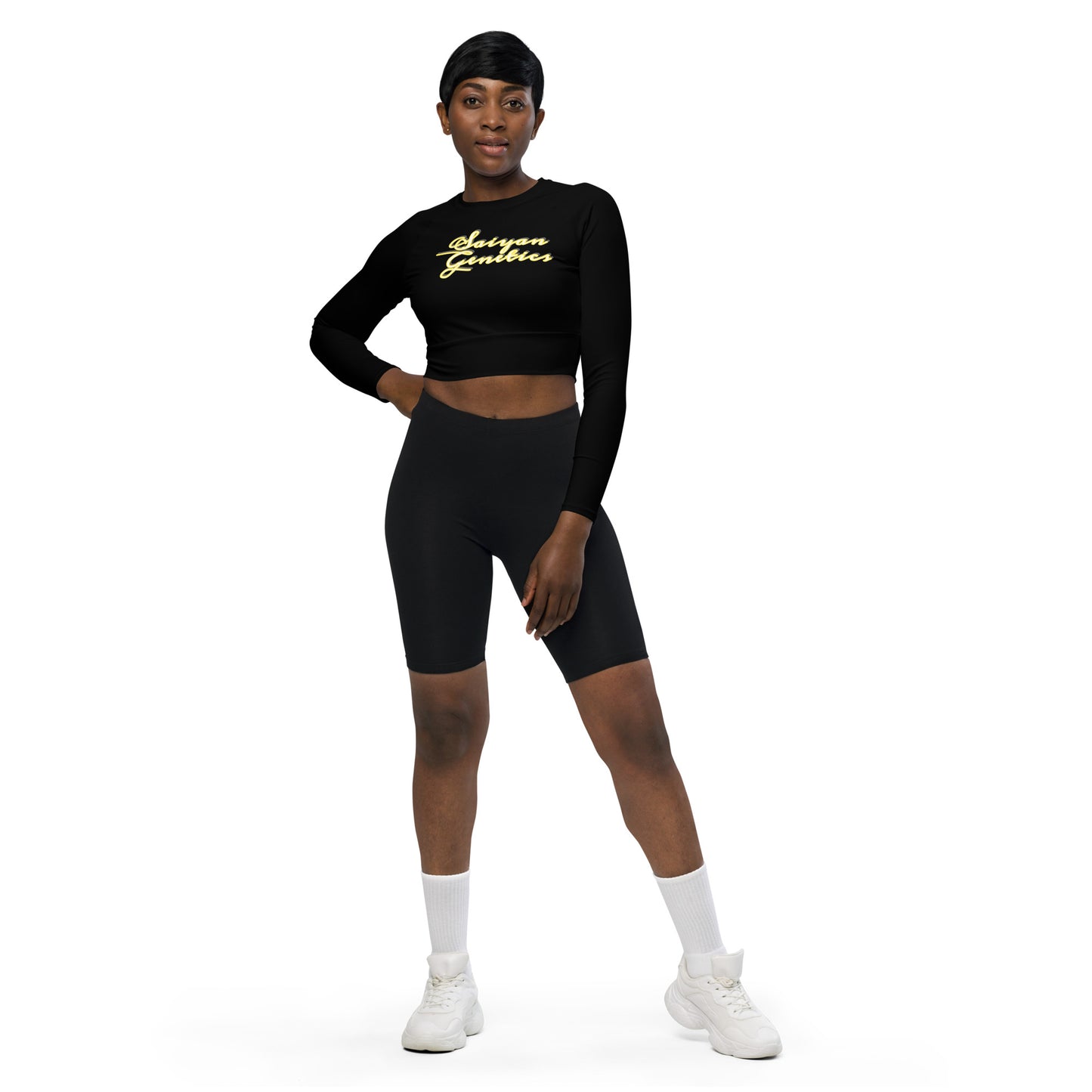 Saiyan Genetics Signature Long Sleeve Crop Top Allover Print - Vorderansicht