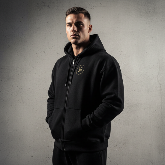 Hoodie Schwarz Vorne Hell