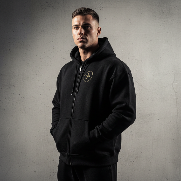 Hoodie Schwarz Vorne Hell