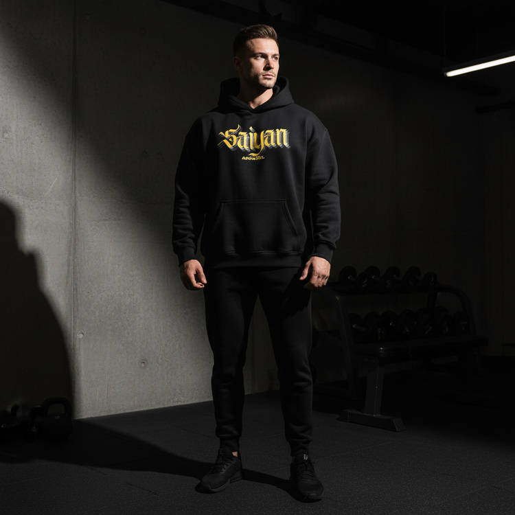 Hoodie Schwarz Vorne