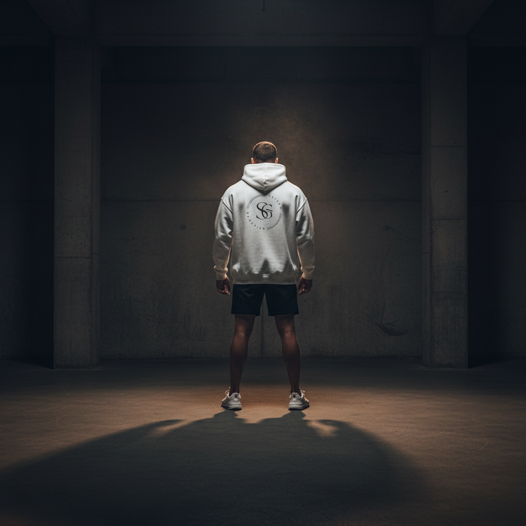 Hoodie Weiß Hinten