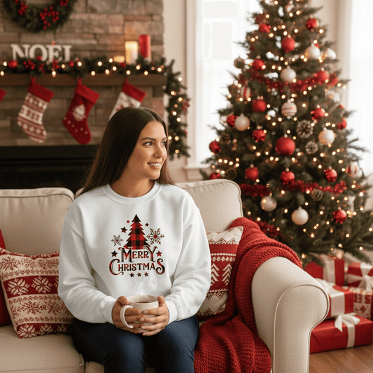 Merry Christmas Sweatshirt Lifestyle Mockup