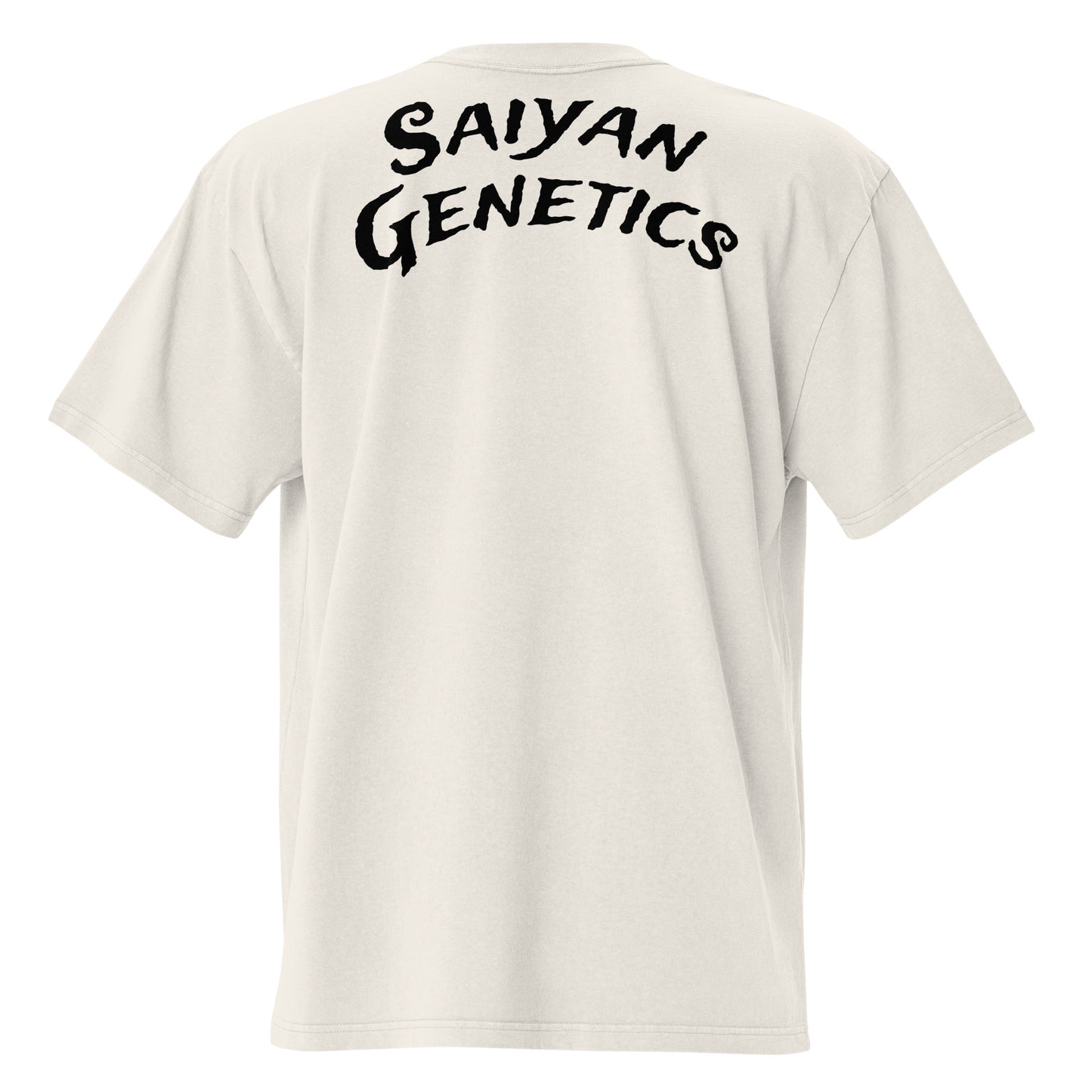 Oversized T-Shirt Stickerei Faded Bone - Rückenansicht Detail - Saiyan Genetics