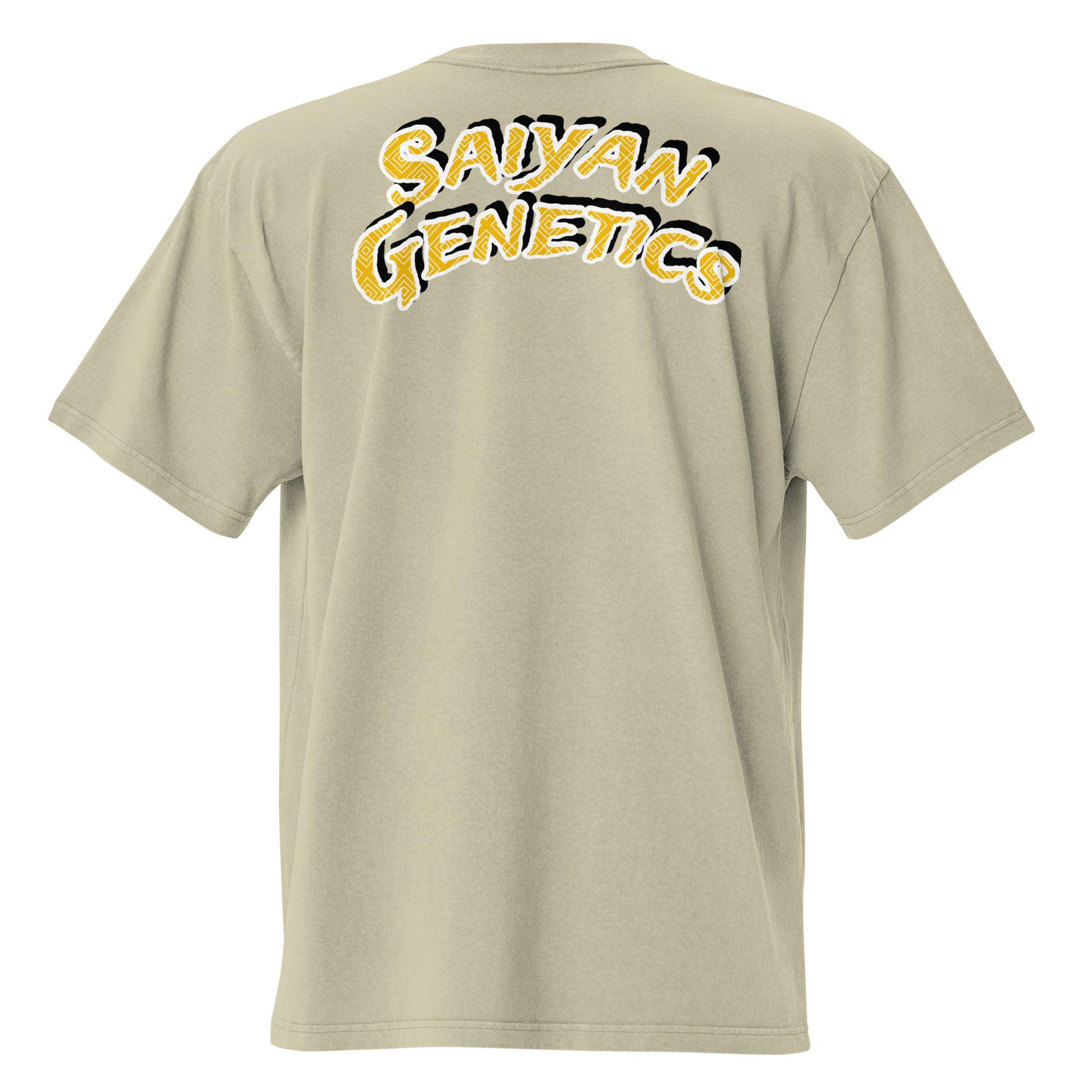 Saiyan Genetics Oversized T-Shirt in Faded Eucalyptus - Premium Stickerei Rückseite