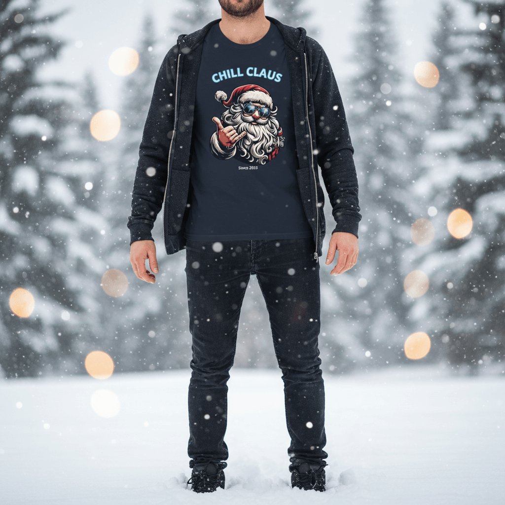 Saiyan Genetics Chill Claus Unisex T-Shirt Weihnachtsgeschenk Vorderansicht