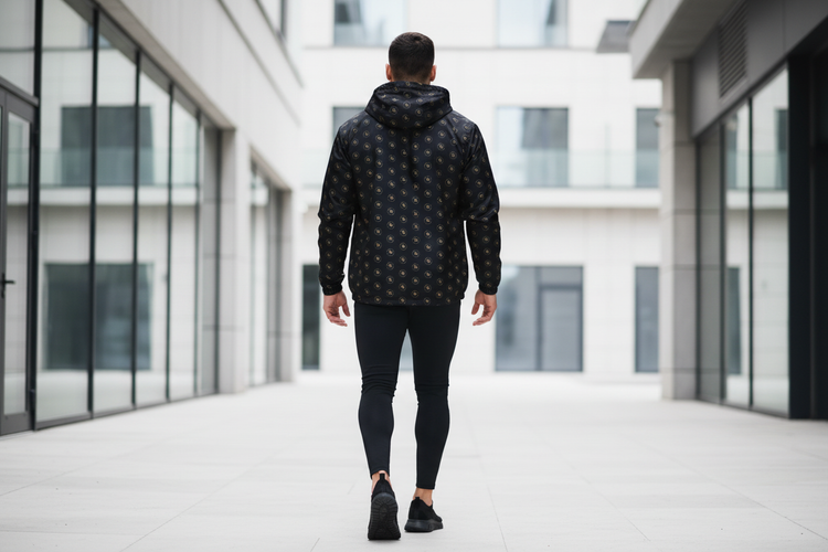Premium Lifestyle Windbreaker Schwarz Back