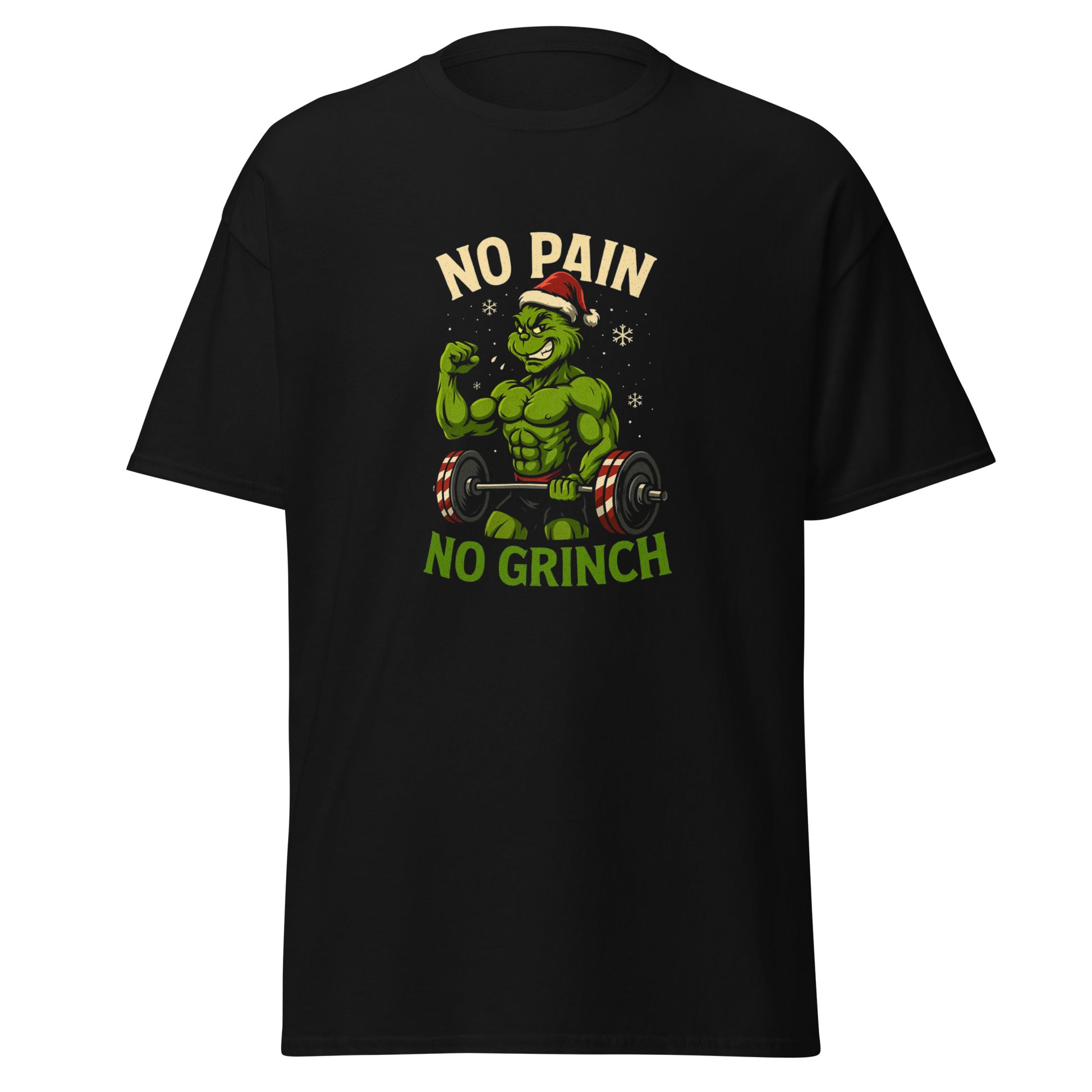 Saiyan Genetics No Pain No Grinch Unisex T-Shirt Weihnachtsgeschenk Vorderansicht