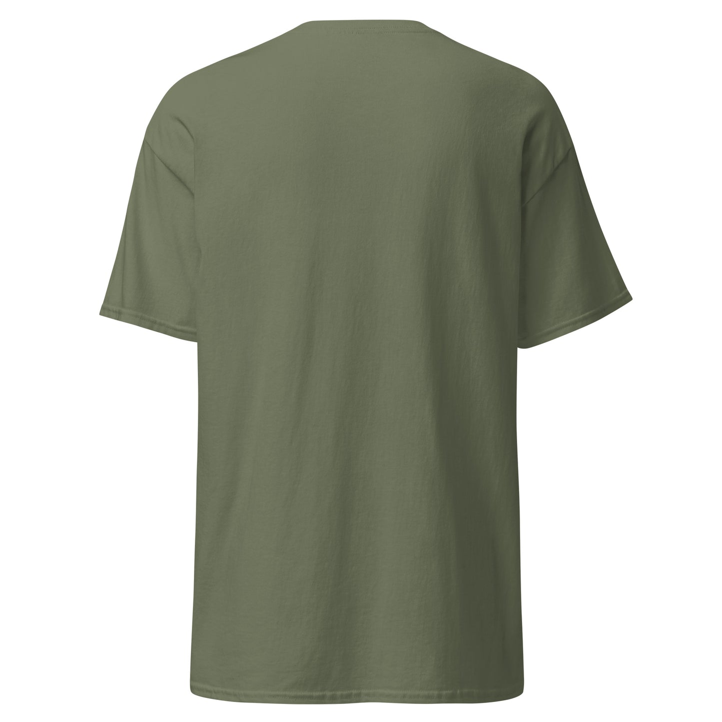 Believe Weihnachts T-Shirt Military Green Rückseite - Unisex Christmas Tee