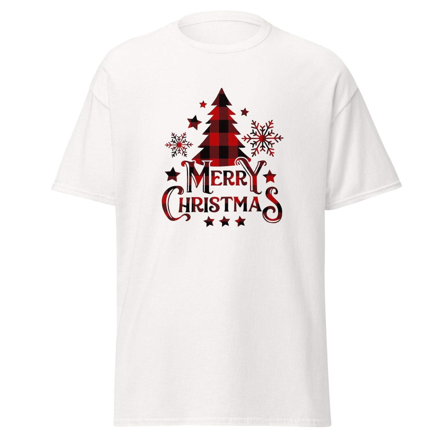 Weihnachts T-Shirt in White - Merry Christmas Tannenbaum Unisex Vorderansicht