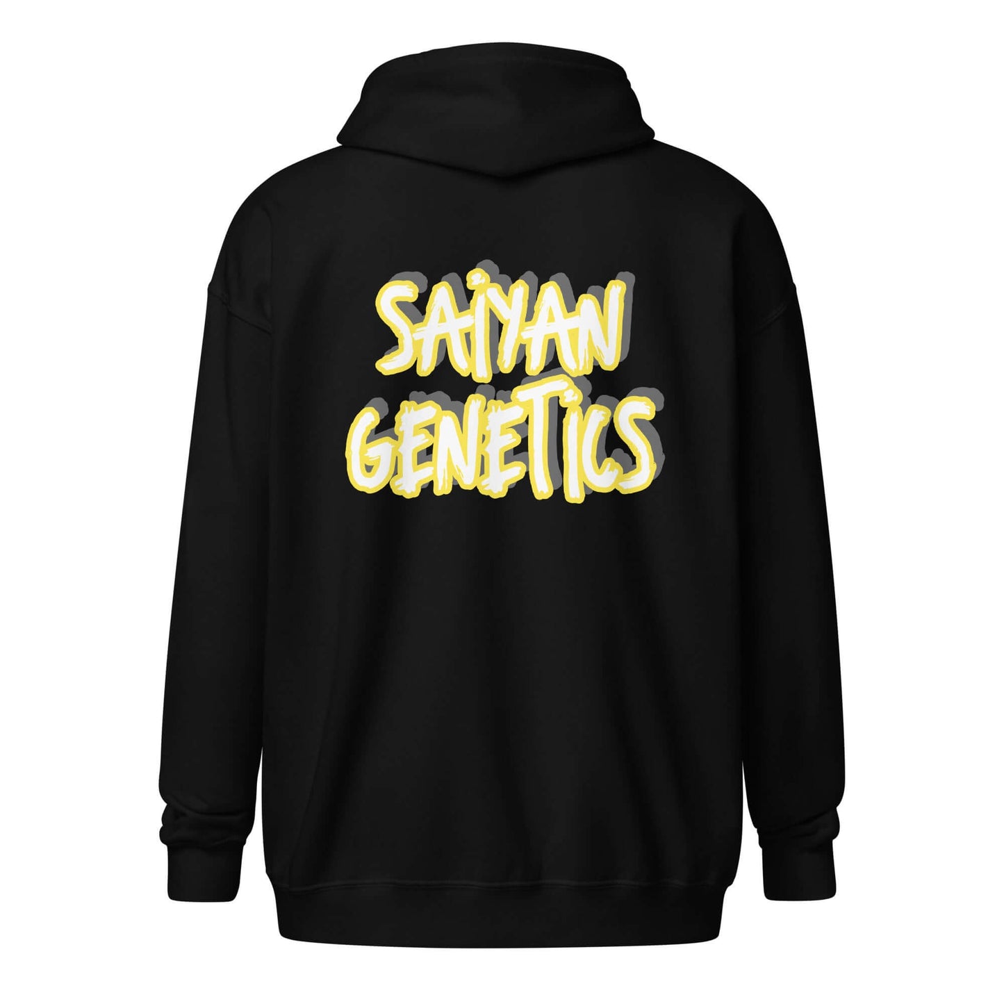 Herren Zip Hoodie Schwarz - Rückenansicht Heavy Blend - Saiyan Genetics