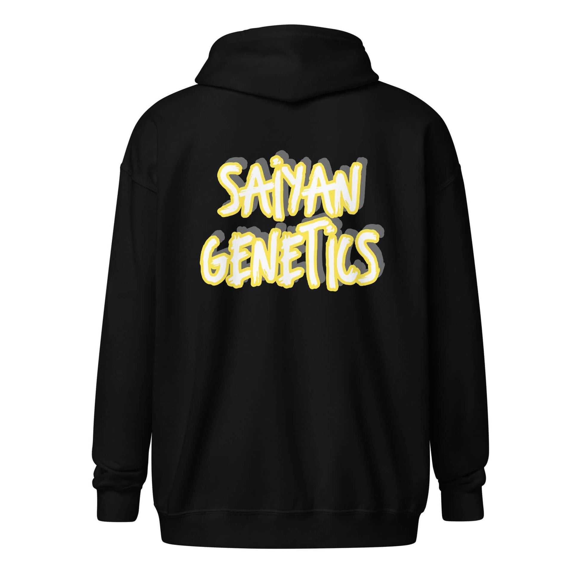 Herren Zip Hoodie Schwarz - Rückenansicht Heavy Blend - Saiyan Genetics
