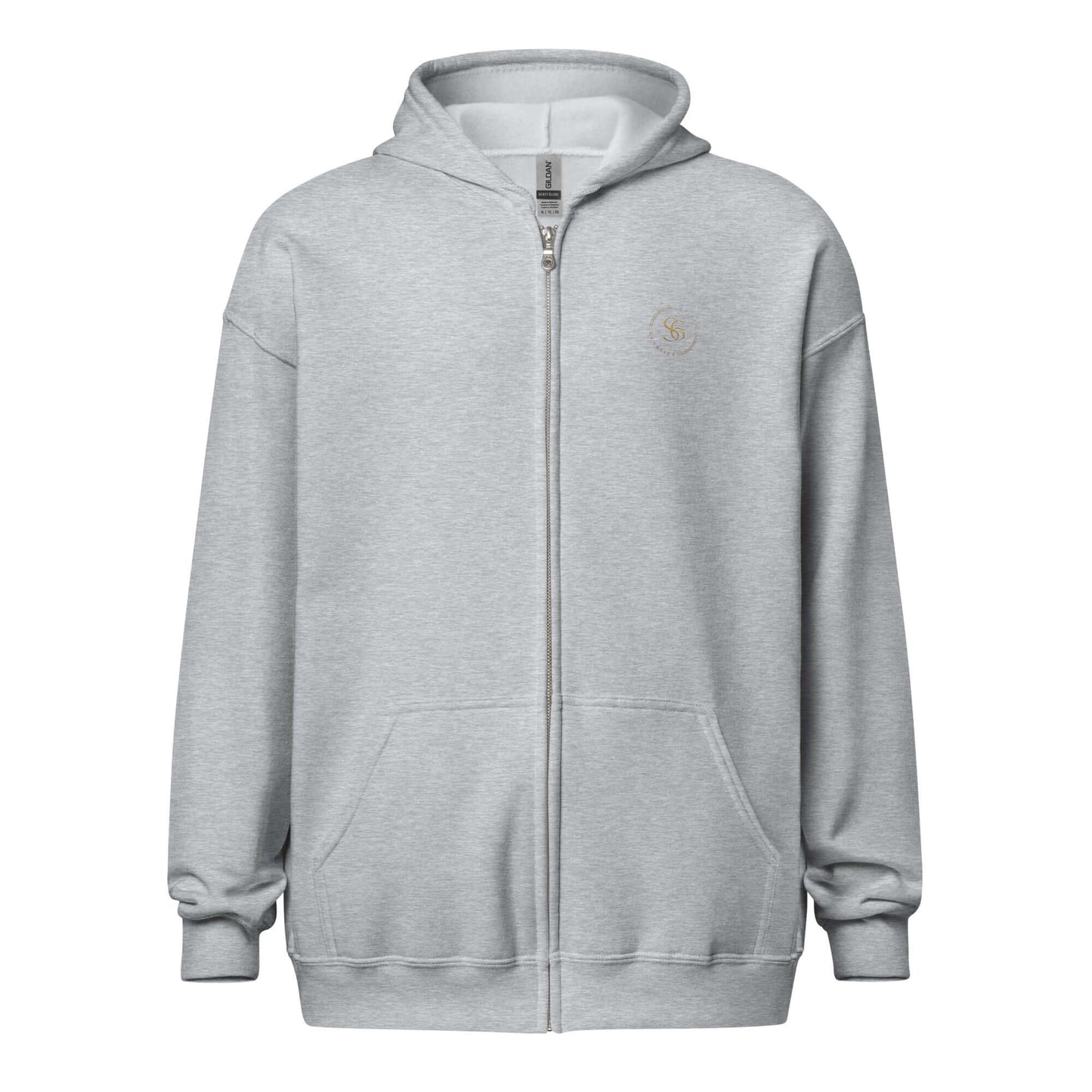 Zip Hoodie Herren Sport Grey Heavy Blend - Vorderansicht - Saiyan Genetics