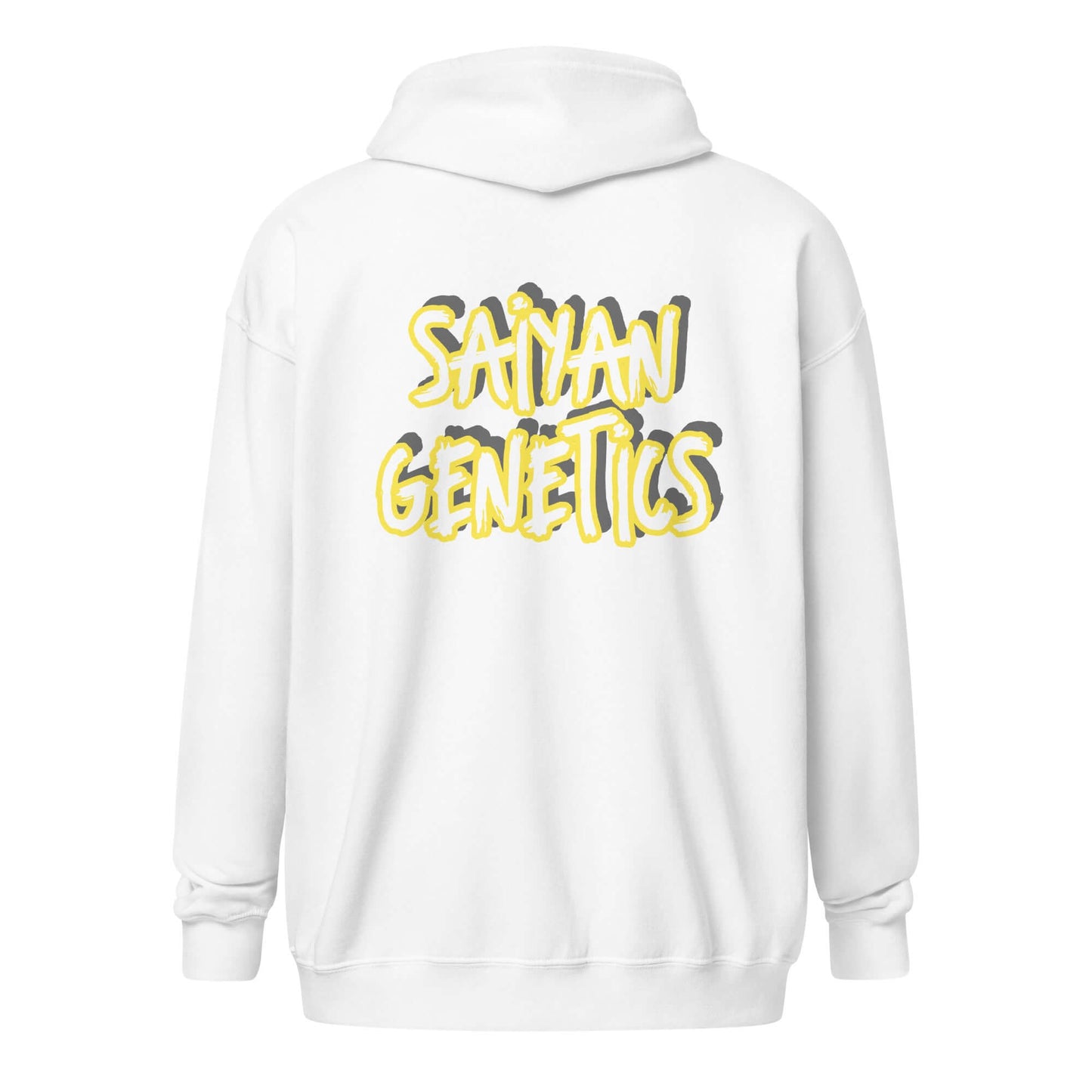 Zip Hoodie Heavy Blend Weiß - Rückansicht - Saiyan Genetics